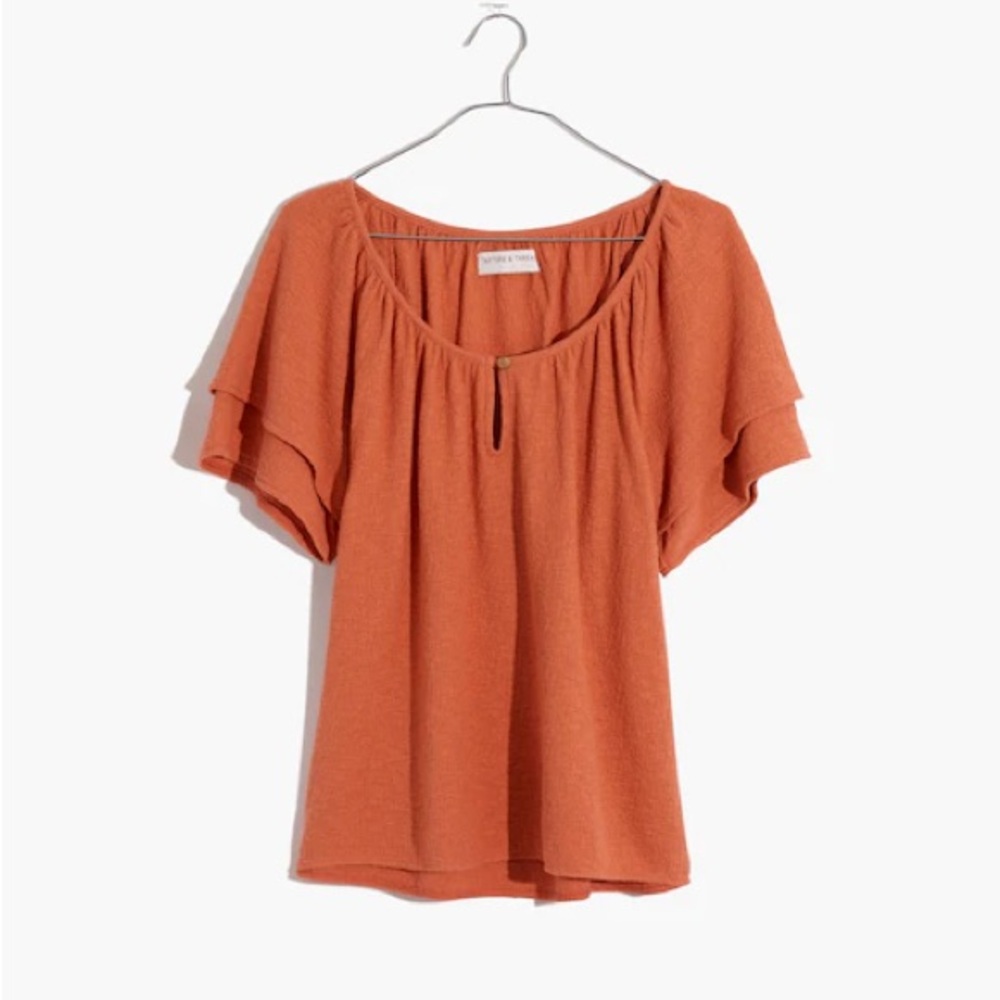 Madewell Texture and Thread Cotton Keyhole Blouse